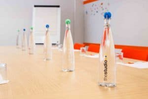 the studio conference meetings and events venue water bottles in Leeds