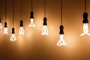 the studio conference meetings and events venue Leeds quirky light bulbs