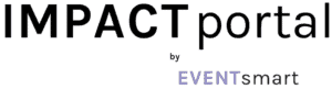 The image displays the text IMPACT portal by EVENTsmart with IMPACT in large bold letters and EVENT in purple.